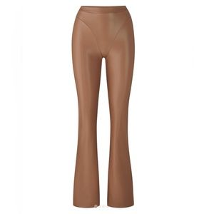 Skims Super cute Y2K flared pants!!Brown Faux Leather Boot Cut Pants Size S